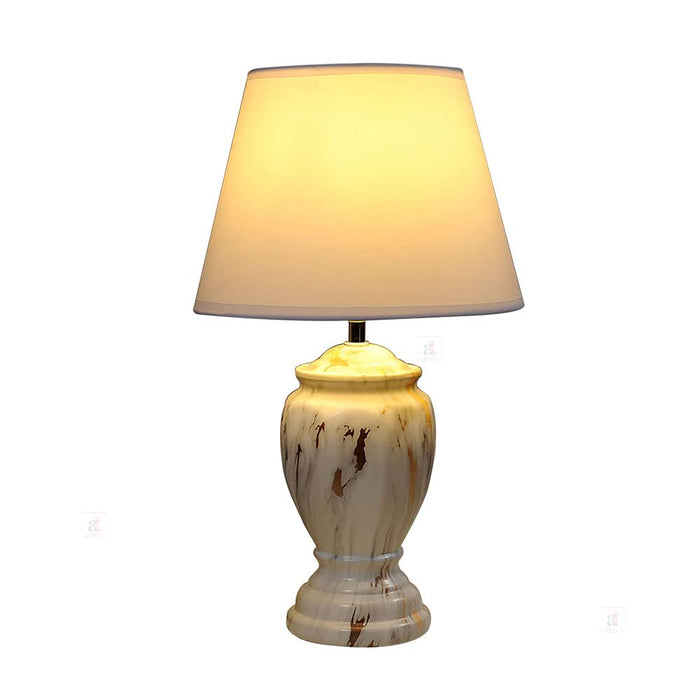 Dauphin Marble Ceramic Table Lamp for Bedside Table/Home Decoration 25X42 Cm