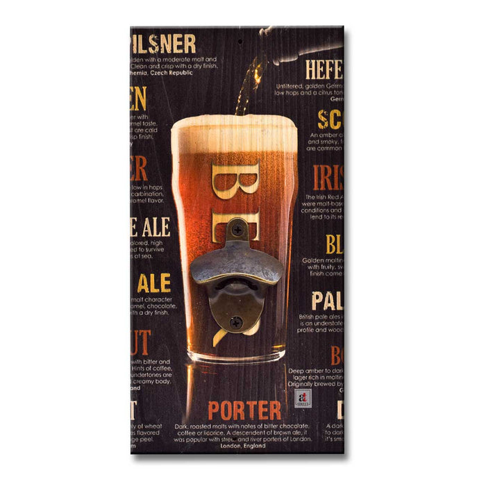 Art Street Beer Porter Wall Mounted Wooden Beer Bottle Opener For Bar, Home, Can Opener Creative Bar & Home Wall Decor