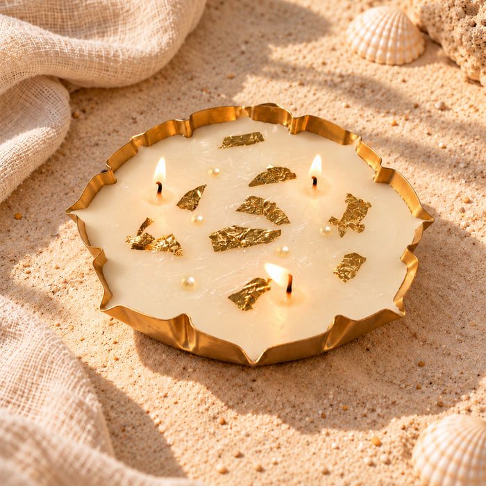 Mogra Scented Soy Wax Lotus Urli Candle Gift Set - Scented Floral Urli Candles for Gifting & Home Décor
