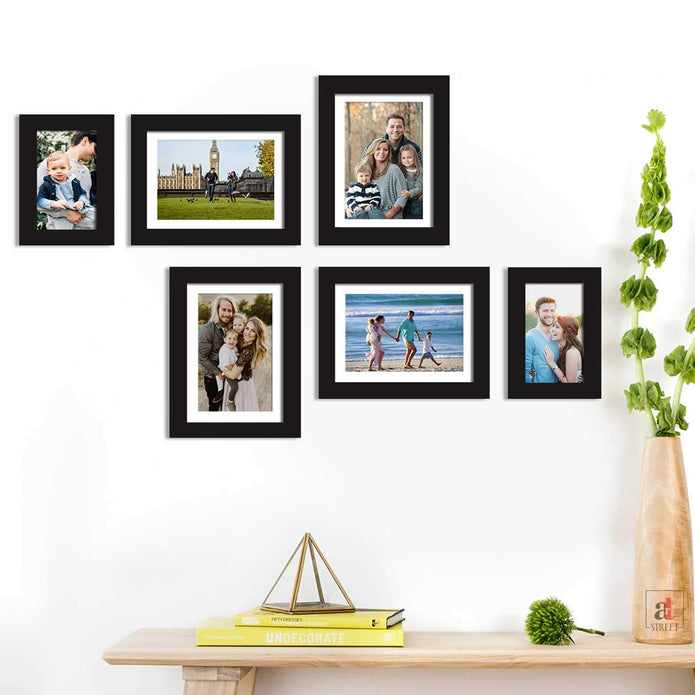 Art Street Black Wall Photo Frame, For Home Decor With Free Hanging Accessories.