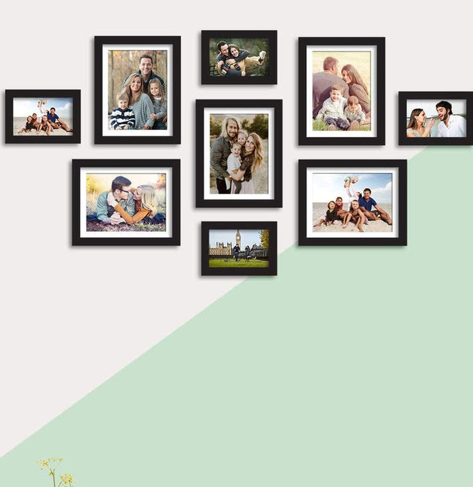 Photo Frame Sets For Wall, Black Picture Frame For Home Decoration Size Eco Series.