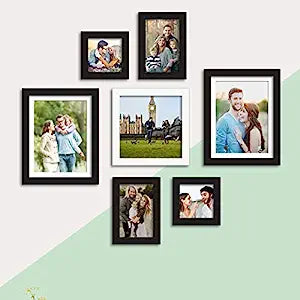 Set Of 7 Individual Wall Photo Frame, For Home Decor ( Size 5x5, 5x7, 8x8, 8x10 inches )