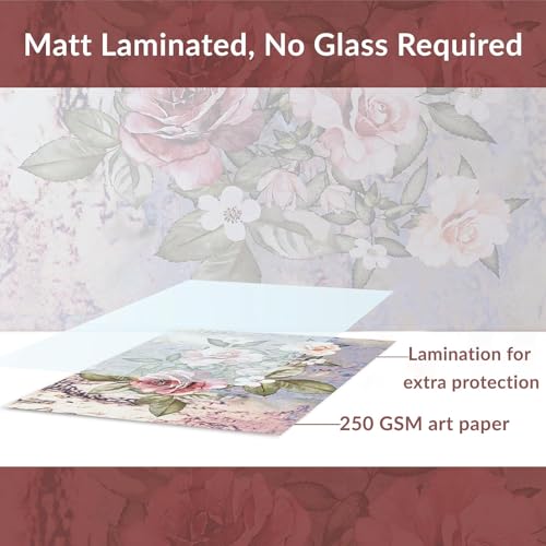 Motivational Framed Wall Art Print with Chess Piece Illustration Featuring King and Rooks 32x44 cm