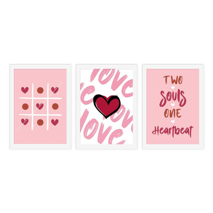 Valentine Wall Art Prints For Couples, With Valentine Noun, Paper Framed, Wall Décor (8.9x12.8 Inch)