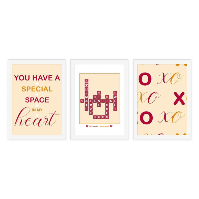 Valentine Wall Art Prints For Couples, With Valentine Noun, Paper Framed, Wall Décor (8.9x12.8 Inch)