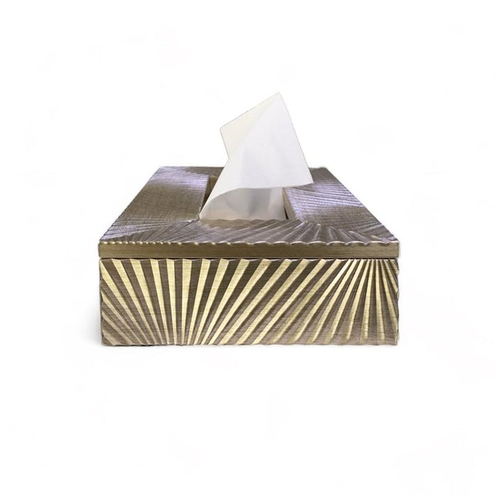 Art Street Tissue Box Holder with Cover, Rectangle Facial Tissue Paper Box Holder Decorative Organizer, Napkin Dispenser Box (Silver, Size: 9x6x2.3 Inch)