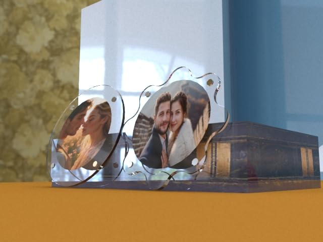 Acrylic Magnetic Picture Photo Frames 9x9 Cm Set of 4, Custom Acrylic Refrigerator, Flower Shape Fridge Magnetic Photo Frames.