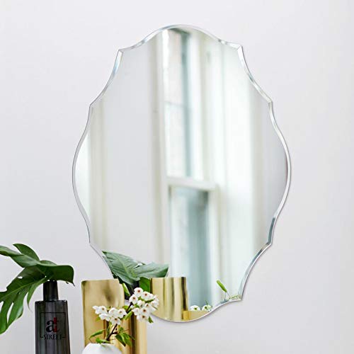 Frameless Beveled Glass Wall Mirror for Bathroom, Wall Mirrors ( Color Silver )