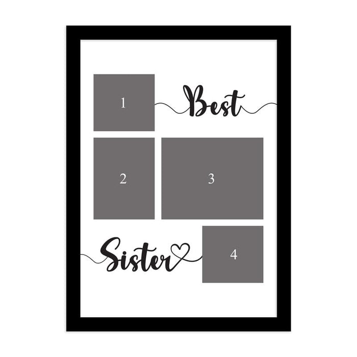 SNAP ART Customized Photo Frame With 4 Photo Collage print  (8.9x12.8 Inch) (Best Brother/Mother/FAther/Sister)