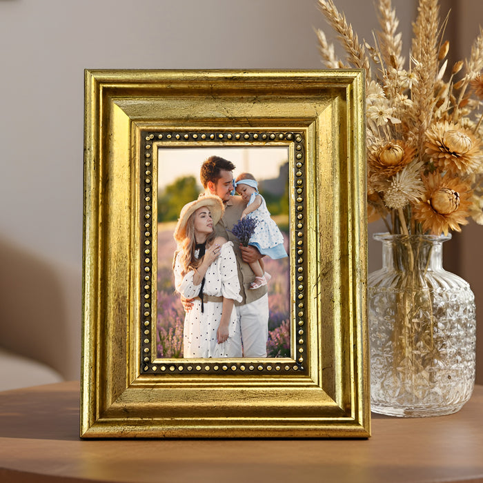 Photo Frame for Tabletop | Plexiglass, Frame for Home and Office Decoration (Golden, 4x6 Inch)