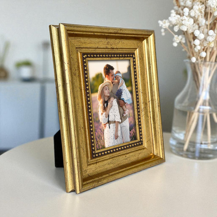 Photo Frame for Tabletop | Plexiglass, Frame for Home and Office Decoration (Golden, 4x6 Inch)