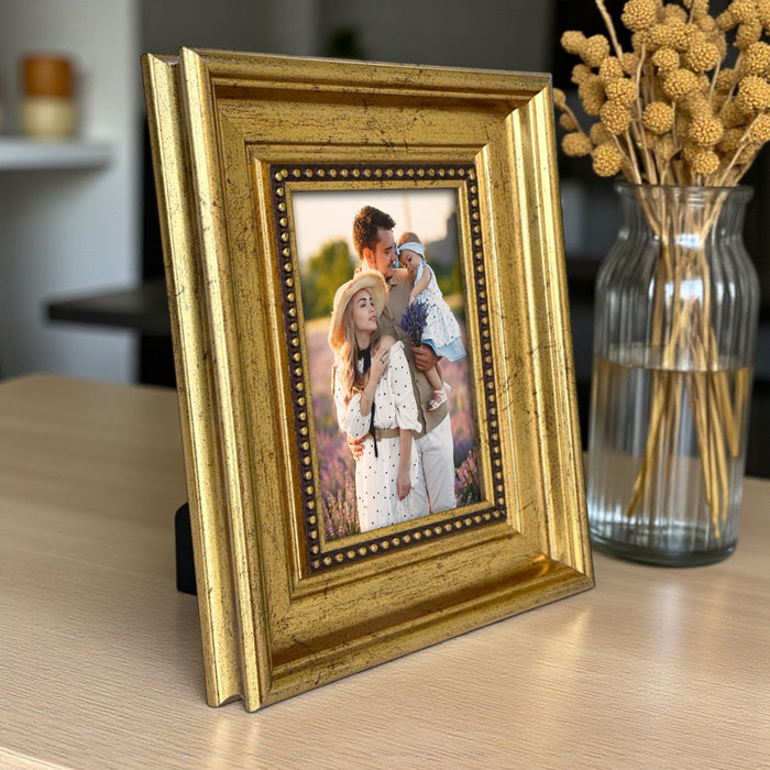 Photo Frame for Tabletop | Plexiglass, Frame for Home and Office Decoration (Golden, 4x6 Inch)