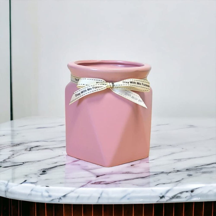 Decorative Ceramic Flower Vase Geometric Design Modern, Flower Pot for Home, Office, Living Room, Bedroom.