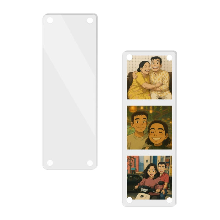 Acrylic Magnetic Picture Photo Frames 5x15 Cm Set of 1, Custom Acrylic Refrigerator, Long Rectangle Fridge Magnetic Photo Frames.