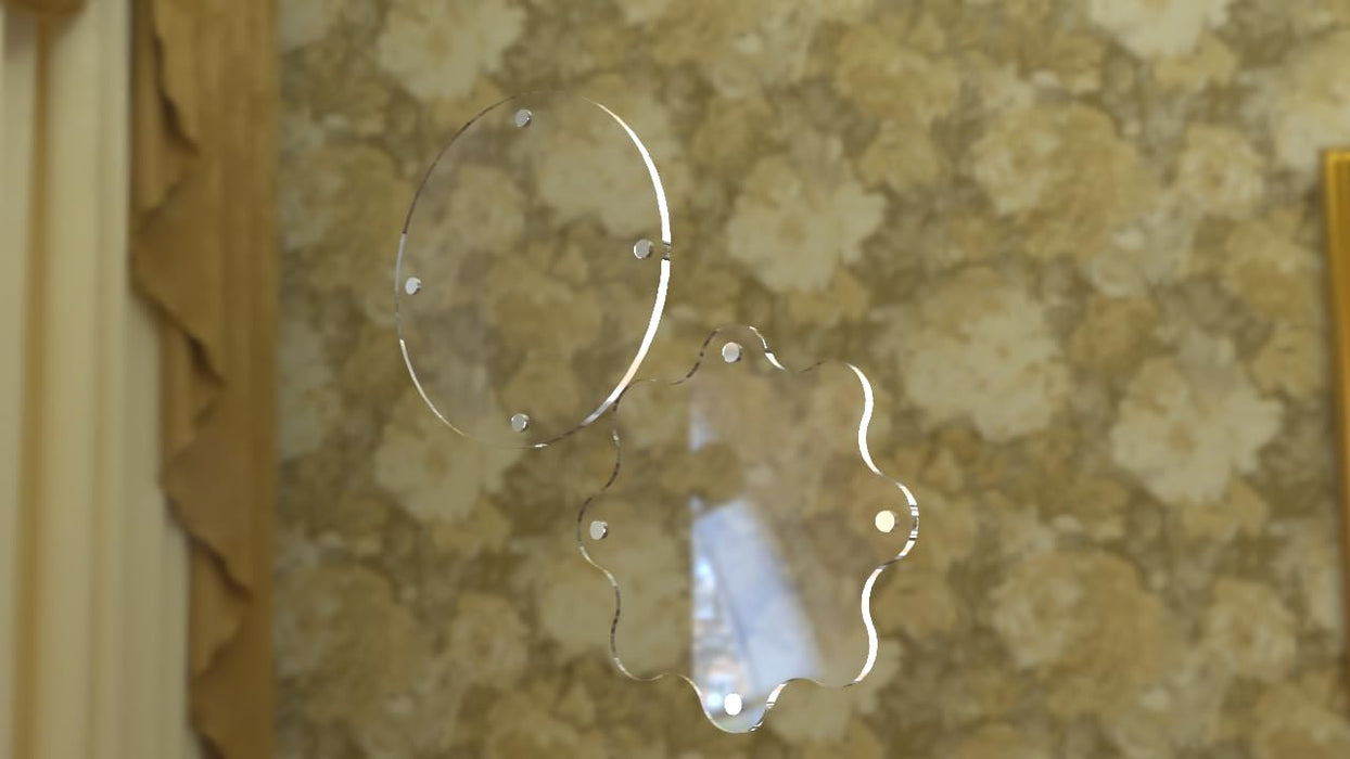 Acrylic Magnetic Picture Photo Frames 9x9 Cm Set of 4, Custom Acrylic Refrigerator, Flower Shape Fridge Magnetic Photo Frames.