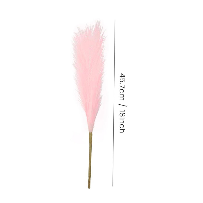 Artificial Pampas Grass for Decoration, Pink Blush Faux, Non-Shedding Feather Grass Pack of 4 | Gradient Pampas Grass | (18 Inch)