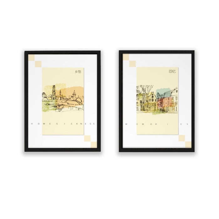 Set Of 2 # Life is a Beautiful Ride Quote Framed Art Print Size - 13.5" x 17.5" Inch