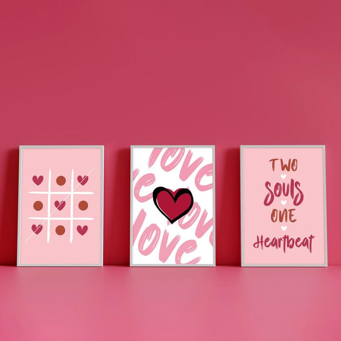 Valentine Wall Art Prints For Couples, With Valentine Noun, Paper Framed, Wall Décor (8.9x12.8 Inch)