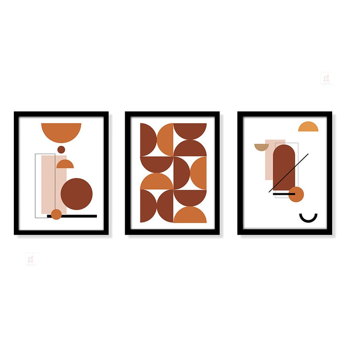 Bohemian Abstract Wall Art Print for Bedroom, Minimalist Office Room Décor (Set Of 3, 13x17 Inch)