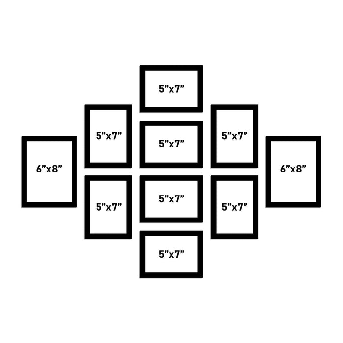 Wall Photo Frame Set of 8 | Gallery Wall Collage Picture Frames | Family Photo Display for Home Decor | Wall Hanging | 8x8 & 8x12 Inch