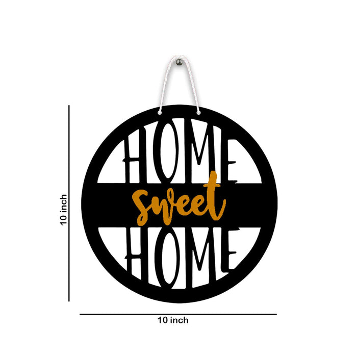 Wall Décor Home Wall Sign MDF Round Shape Wall Hanging, Decorative Home Décor for Living Room, Black (10X10 Inches)