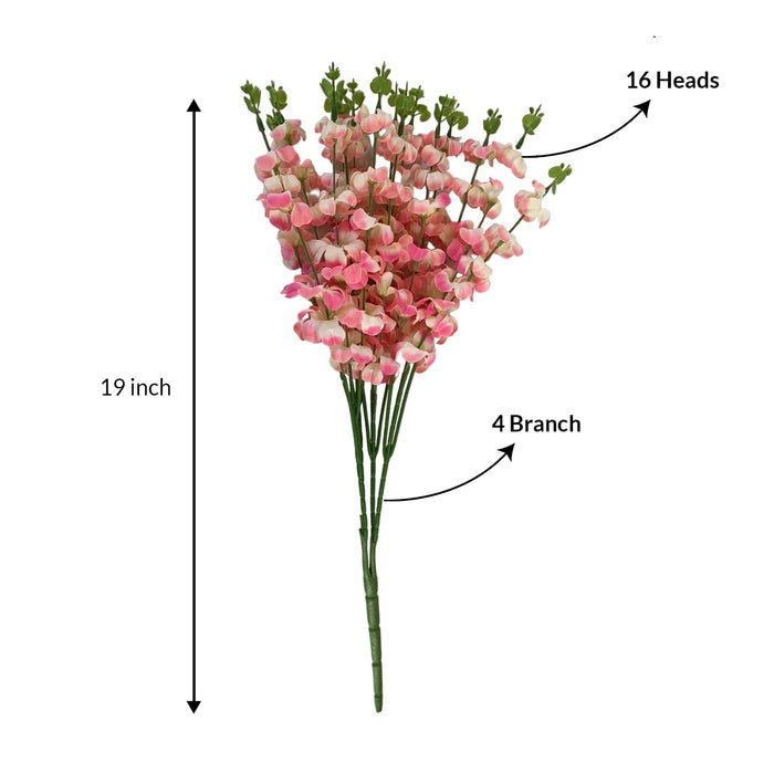 Art Street Artificial Pink Cherry Blossom Flower Bunch for Table Indoor Home Decoration |Valentine Day, Christmas Day, New Year Decor | Pack of 2|16 Stems, Size: 18.5 Inch (Without Pot)