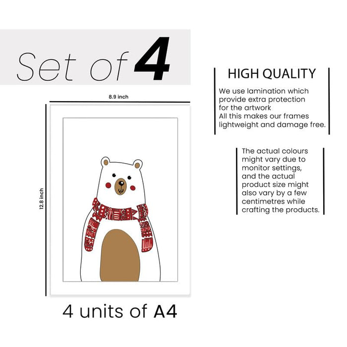 Art Street Gallery Wall Art Set, Christmas Prints, Snow Man Christmas Bundle (8.9x12.8 Inch, A4) (X-MAS Special)