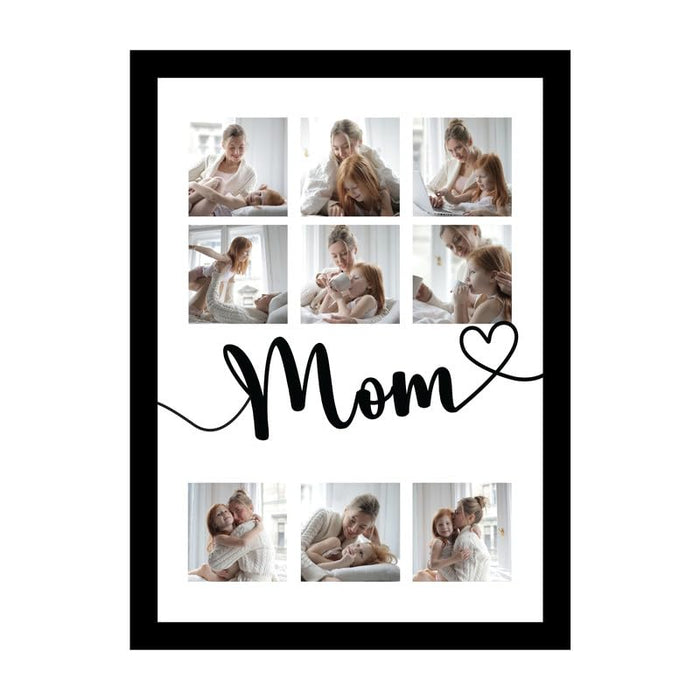 SNAP ART Customized Photo Frame with 9 Photo Collage print for Dad/Mom/Brother/Sister/Mr&Mrs/Family Customized Gift (8.9x12.8 Inch)