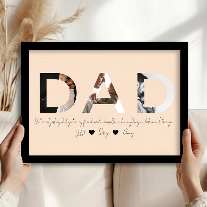 SNAP ART Customized Father's Day Gift for your DAD with Collage print along with Text, Photo Frame With Photo Upload (9.2x12.6 Inch)