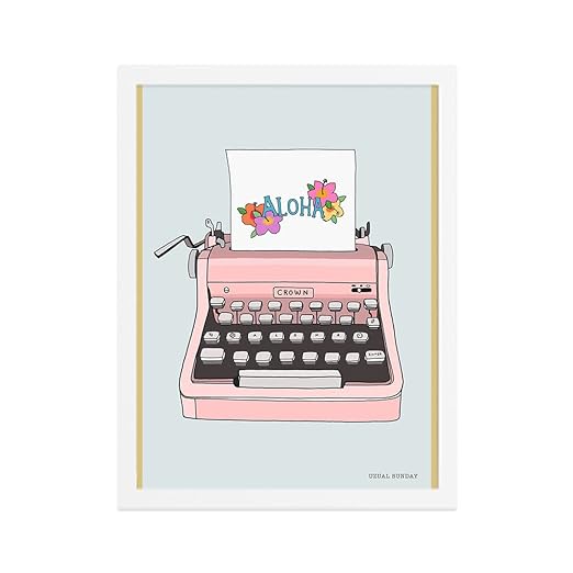 Art Street Aloha Typewriter Poster Art Prints Quote Poster For Room Decoration (Set Of 1, 13x17 Inch)
