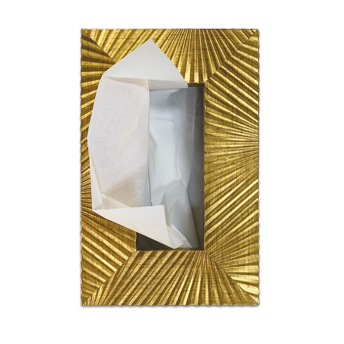 Art Street Tissue Box Holder With Cover, Rectangle Facial Tissue Paper Box Holder Decorative Organizer, Napkin Dispenser Box For Bathroom, Home, Office & Restaurant (Lustrous Gold, Size: 9x6x2.3 Inch)
