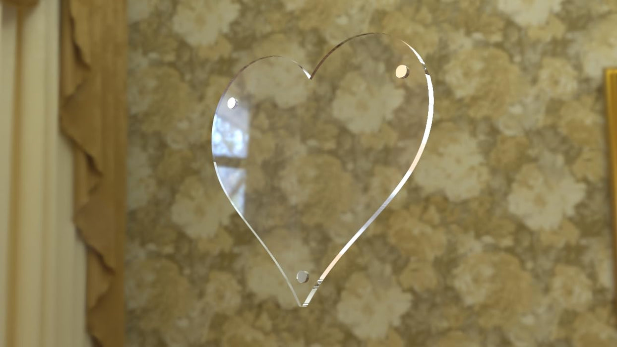 Acrylic Magnetic Picture Photo Frames 9x10 Cm Set of 4, Custom Acrylic Refrigerator, Heart Shape Fridge Magnetic Photo Frames