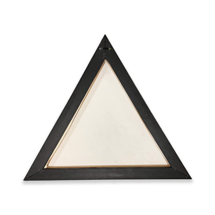 Art Street Canvas Triangle Abstract Wave Wall Painting- Set Of 3 (10x10, 12x12, 16x16 Inch), Black