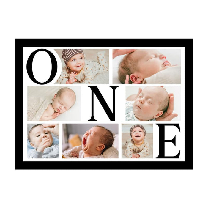 SNAP ART Customized Baby First Anniversary with Photo Collage print Framed gift (8.9x12.8 Inch)