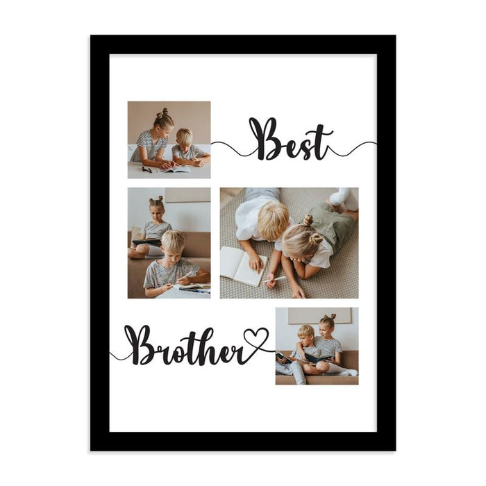 SNAP ART Customized Photo Frame With 4 Photo Collage print  (8.9x12.8 Inch) (Best Brother/Mother/FAther/Sister)