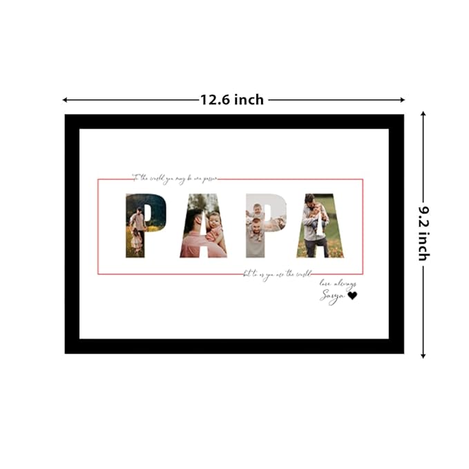 SNAP ART Customized Father's Day Gift for your DAD with Collage print along with Text, Photo Frame With Photo Upload (9.2x12.6 Inch)