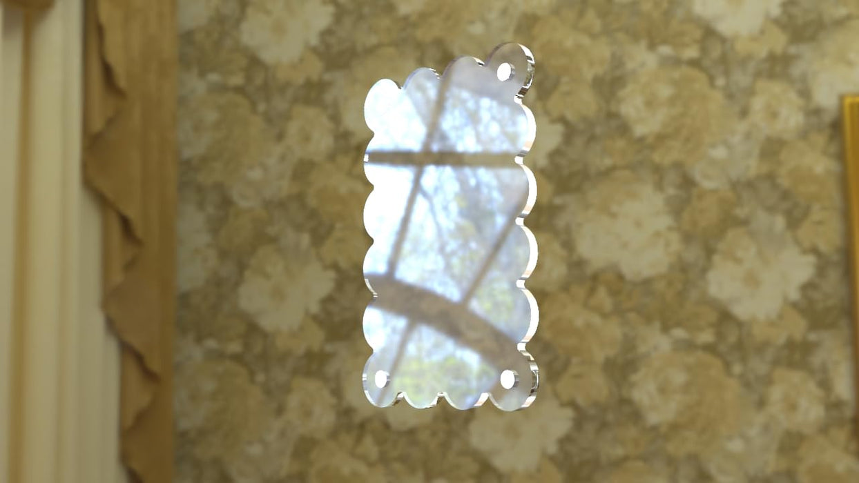 Acrylic Magnetic Picture Photo Frames 6x9 Cm Set of 4, Custom Acrylic Refrigerator, Scalloped Rectangle Fridge Magnetic Frames with Personalized Photos