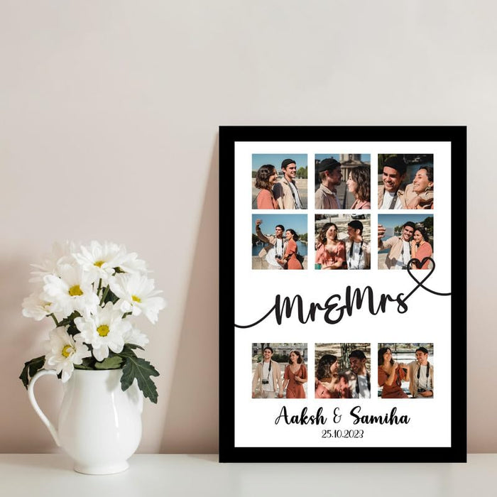 SNAP ART Customized Photo Frame with 9 Photo Collage print for Dad/Mom/Brother/Sister/Mr&Mrs/Family Customized Gift (8.9x12.8 Inch)