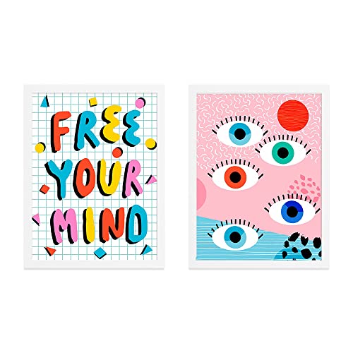 Art Street Good Free your Mind & Eye Art Posters For Room Decoration, Decorative Home Wall Décor Art Posters, Wall Art For Living Room (Set Of 2, 13x17 Inch)