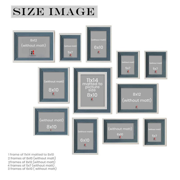 Collage Photo Frame Set of 13 | Multi-Size Gallery Wall Picture Frames for Family Photos | Modern Wall Décor for Living Room, Bedroom & Home Decoration