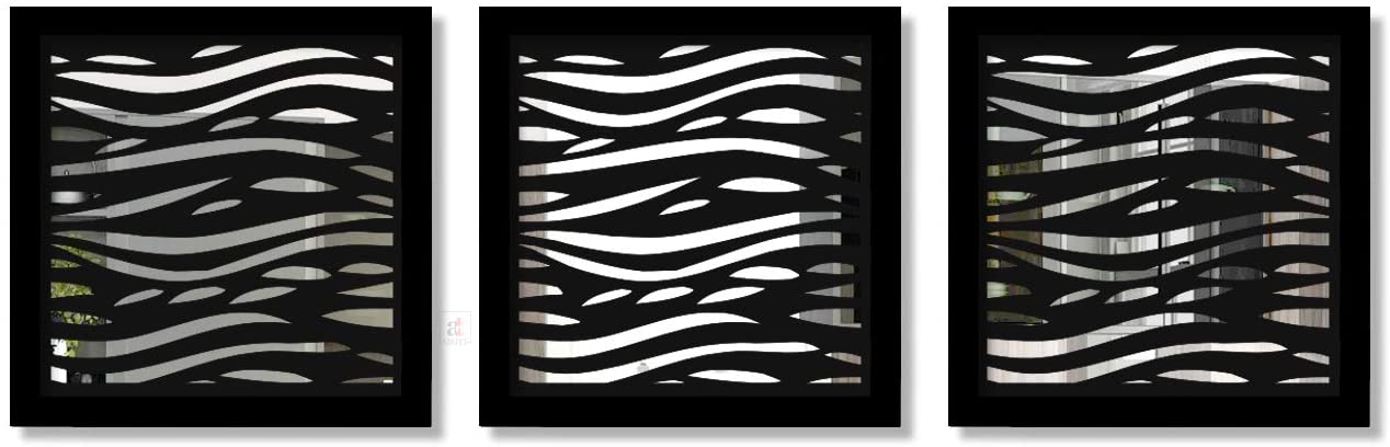 Abstract Decorative Wall Mirror Set of 3 Wall Mirror for Living Room & Wall Decoration- Size-13.2 X 13.2 Inches