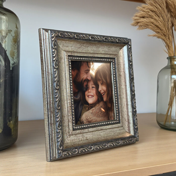 Photo Frame for Tabletop | Plexiglass, Frame for Home and Office Decoration (Beige, 5x5 Inch)