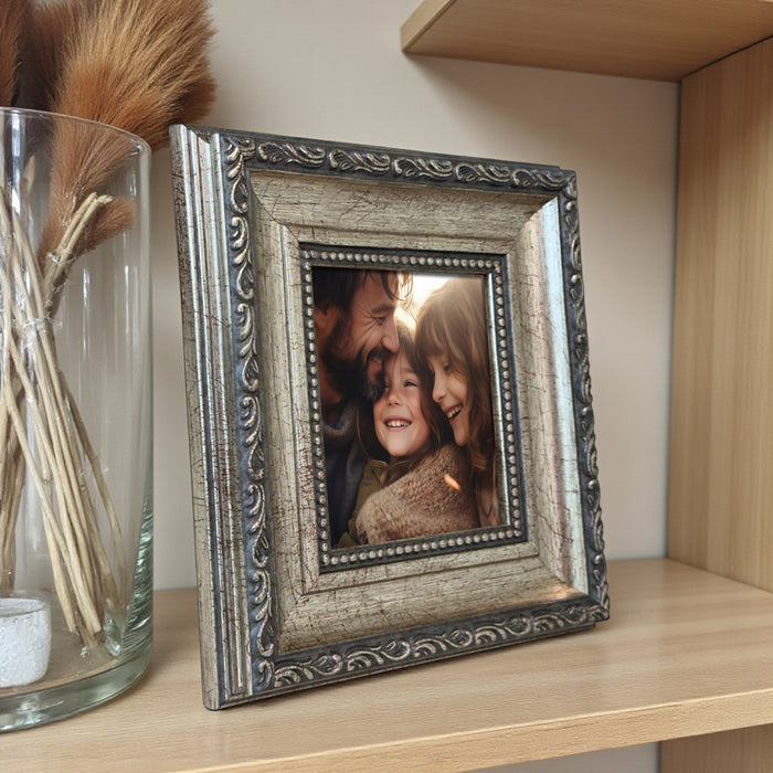 Photo Frame for Tabletop | Plexiglass, Frame for Home and Office Decoration (Beige, 5x5 Inch)