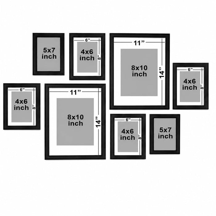 Collage Photo Frame Set of 13 | Multi-Size Gallery Wall Picture Frames for Family Photos | Modern Wall Décor for Living Room, Bedroom & Home Decoration