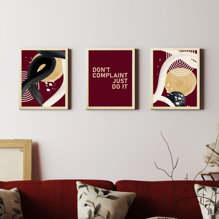 Modern Boho Motivational Quotes Dreams Don't Work Unless You Do Art Prints (Set Of 3, (A3) 12.7x17.5 Inch)