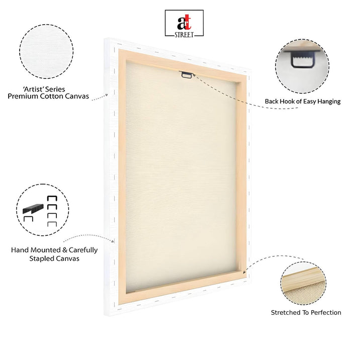 Set of 3 Stretched Canvas Indian Miniature Painting Print Stretched Canvas Wall Art Set of 3 with Mughal Art Wall Decor, Pichwai Floral Archway Traditional Painting 30x42 cm