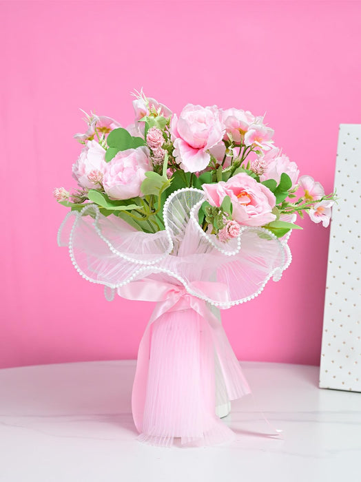 Art Street Artificial Pink Rose Flower Bouquet for Home Décor