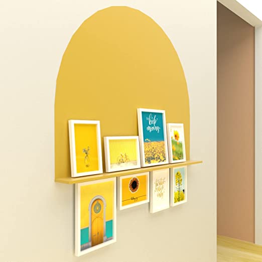 Art Street Sunshine Senorita -Yellow Background Framed Posters, Set of 8 Black Frame Art Prints / Posters for Living Room (6 Units A4 & 2 Units A3)