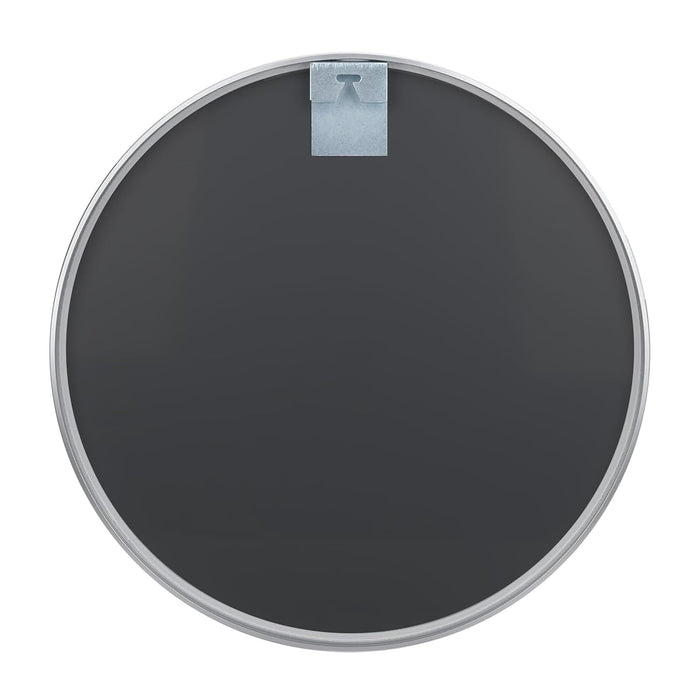 Round Decorative Wall Mirror with Aluminum Metal Frame Silver | Modern Design Vanity Mirror (Silver, 40x40 cm)