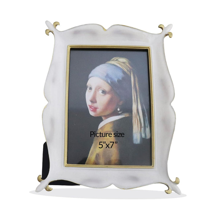 Geometric Gold Glass Photo Frame 4x6 Inch | Modern Metal Picture Frame for Tabletop Display | Wedding Dress, Home Décor & Gift